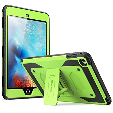 iPad Mini 4 Case, [Heave Duty] i-Blason Apple iPad Mini 4 2015 Armorbox [Dual Layer] Hybrid Full-body Protective Kickstand Case with Front Cover / Screen Protector / Bumpers (Green)