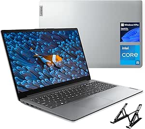 Lenovo IdeaPad 15.6-inch Laptop Computer - Anti-Glare FHD Display, i5-1235U Processor(beat i7-1135G7), 12GB RAM, 512GB SSD, 10H Long Battery Life, HD Webcam, Wi-Fi 6, Windows 11 Pro, with Laptop Stand