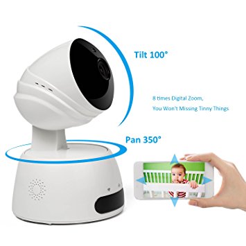 IP Camera,Elebor 1080P 2.4GHz WIFI Indoor Baby Monitor Wireless IP Camera WithTwo-way Audio Night Vision Pet Monitor Motion Detection Alerts White