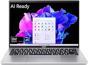 Acer Swift Go 14 Intel Evo Thin & Light Laptop | 14" 1920 x 1200 Touch Display | Unlock AI Experiences | Intel Core Ultra 7 Processor 155H | Intel ARC | 16GB LPDDR5X | 512GB SSD | SFG14-72T-718K