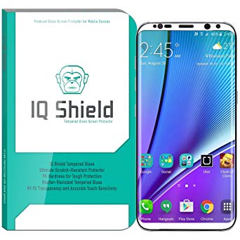 Galaxy S8 Screen Protector, IQ Shield Tempered Ballistic Glass Screen Protector for Galaxy S8 (White) 99.9% Transparent HD and Shatter-Proof Shield