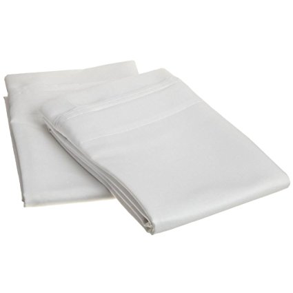 1000 Thread Count 100% Premium Long-Staple Combed Cotton, Single Ply, Standard 2-Piece Pillowcase Set, Solid, White