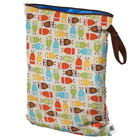 Planet Wise Wet Diaper Bag, Owl, Large