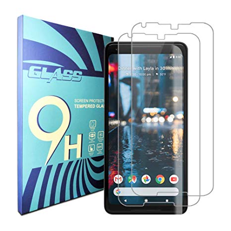 for Pixel 2XL Screen Protector,Pixel 2XL Tempered Glass Screen Protector,[2-Pack][Full Coverage] [9H Hardness][Easy Bubble-Free Installation][Anti-Scratch] Compatible with Google Pixel 2XL