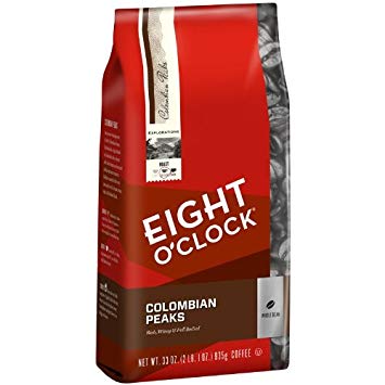 Eight O'Clock Whole Bean Coffee, 100% Colombian Peaks, 33 Ounce