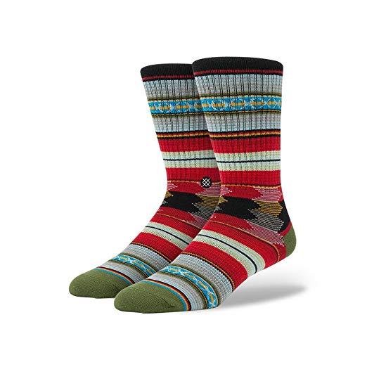 Stance Men's Guadalupe Tribal Stripe Pattern Arch Support Classic Crew Sock