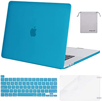 MOSISO Compatible with MacBook Pro 16 inch Case 2020 2019 Release A2141 with Touch Bar Touch ID, Protective Plastic Hard Shell Case & Keyboard Cover & Screen Protector & Storage Bag, Aqua Blue