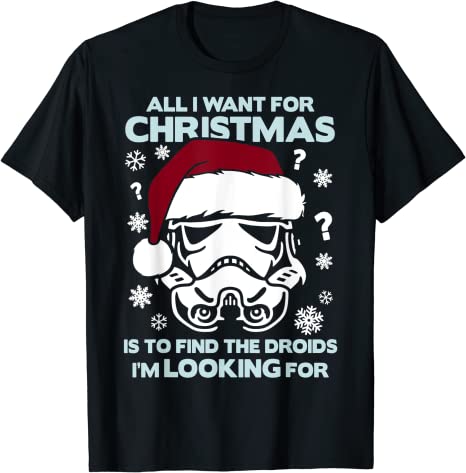 Star Wars Storm Trooper Droid Looking Christmas T-Shirt