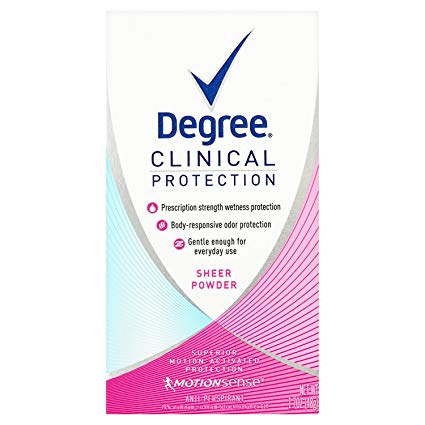 Degree Women Clinical Protection Anti-Perspirant Deodorant Sheer Powder 1.70 oz (Pack of 3)
