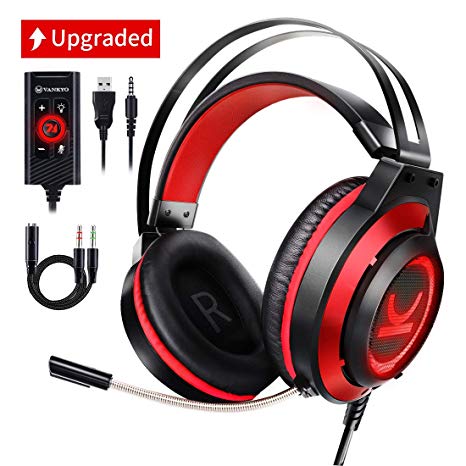VANKYO CM7000 Gaming Headset, 7.1 Surround Sound, Memory Foam Ear Pads, Durable Aluminum Frame, Multi Platform Headset, Compatible with PC, PS4, Xbox One, Nintendo Switch