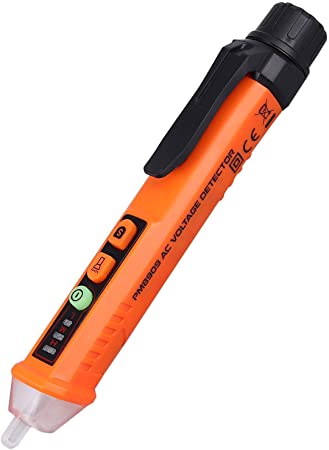 Non Contact Voltage Tester 12-1000V/48V-1000 Dual Range Voltage Detector Test Pen Adjustable Sensitivity AC Voltage Meter with with LED Indicator Alarm Mode, Live/Null Wire Judgment LED Flashligh