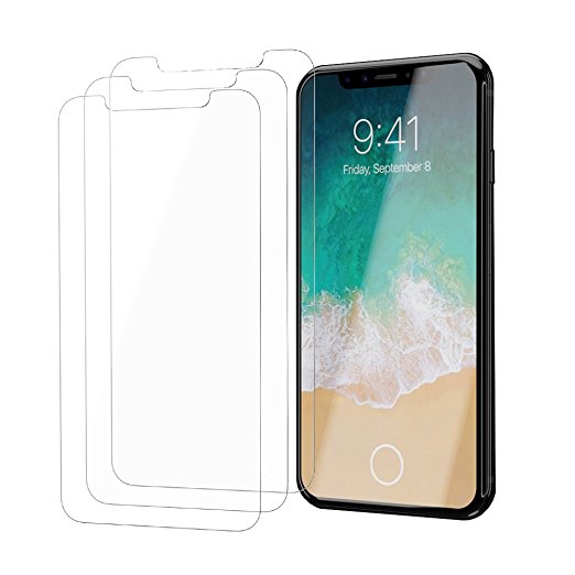Moreslan iPhone X Screen Protector (3-Pack), Premium Tempered Glass Screen Protector 9H Hardness 3D Touch Accuracy Screen Protector for iPhone X