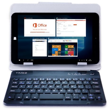 8 Inch Windows 10 Tablet PC Quad Core WiFi 1GB RAM IPS 1280800 HD Screen Bluetooth 32GB  Bluetooth Keyboard Case