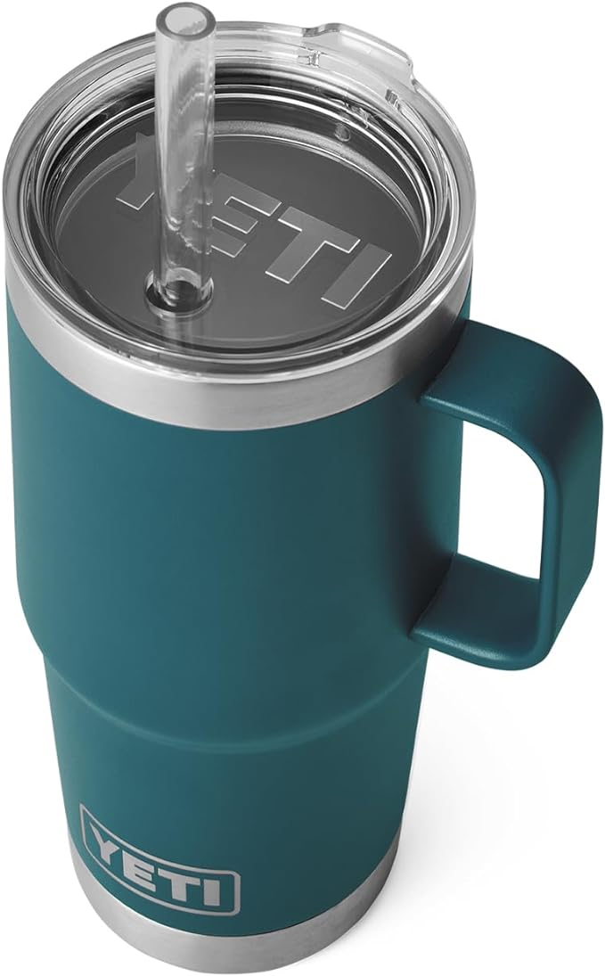 YETI Rambler 25 oz Straw Mug, Vacuum Insulated, Stainless Steel, Agave Teal