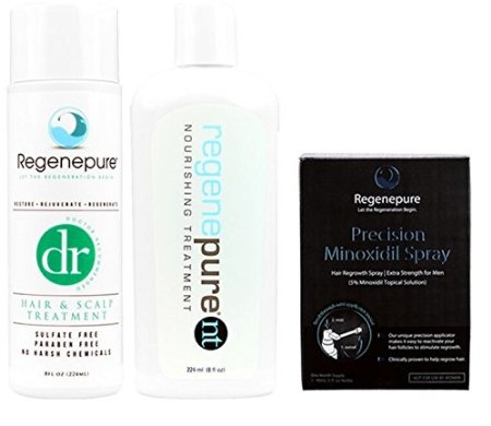 Regenepure - Precision 5% Minoxidil Regrowth Spray & DR + NT Duo, Treatment and Shampoo