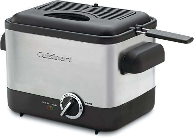 Cuisinart CDF-100FR Compact 1.1-Liter Deep Fryer, Brushed Stainless Steel (Renewed)