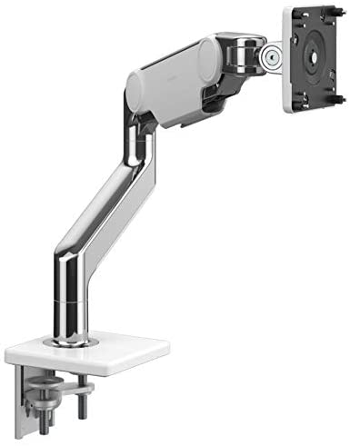 Humanscale M10 Adjustable Heavy Duty Monitor Arm with Angled/Dynamic Links - Two Piece Clamp Mount - Polished Aluminum M10CMWBTW
