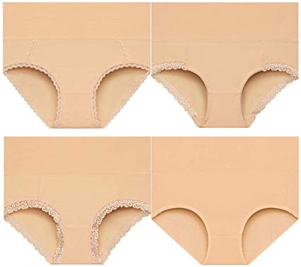Annenmy Women's High Waist Cotton Underwear Soft Brief Panties Regular and Plus Size