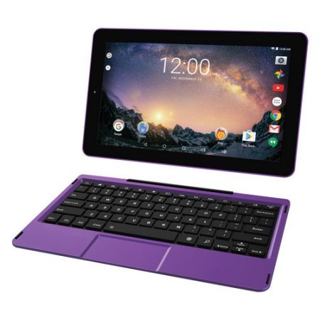 2016 Newest Premium High Performance RCA Viking Pro 10.1" 2-in-1 Touchscreen Laptop Computer Tablet Quad-Core Processor 1G Memory 32GB Hard Drive Detachable-Keyboard Webcam Android 5.0 Lollipop Purple