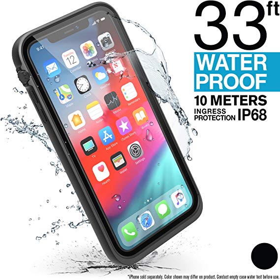 iPhone Xs Max Waterproof Case with Lanyard by Catalyst, Shock Proof Drop Proof Military Grade Material for Hiking, Swimming, Adventure, Beach Trips, Kayaking, Cruise Ship Accessories- Stealth Black