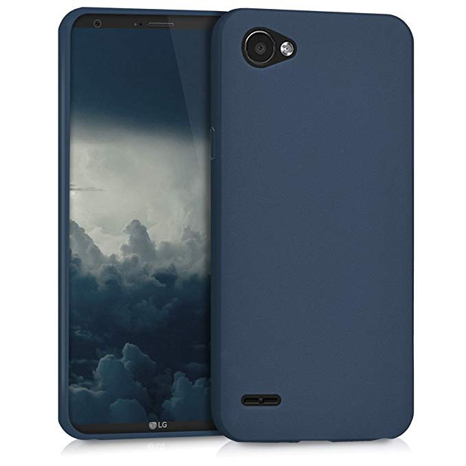 kwmobile TPU Silicone Case for LG Q6 / Q6  - Soft Flexible Shock Absorbent Protective Phone Cover - Dark Blue Matte