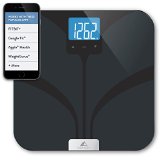 Weight Gurus Bluetooth Smart Connected Body Fat Scale with Large Backlit LCD by Greater Goods Black