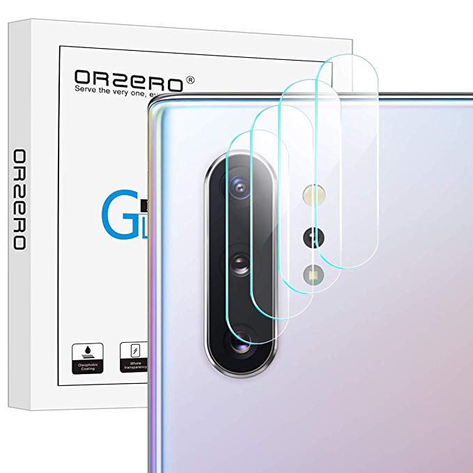 (4 Pack) Orzero Compatible for Samsung Galaxy Note 10, Note 10 Plus, 5G(2019) Camera Lens Flexible Glass Protector, (Willow Glass), 2.5D HD Anti-Scratch Bubble-Free