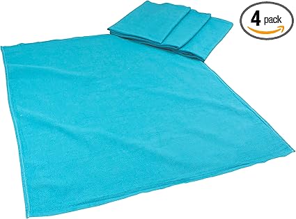 OsoCozy Dyed Birdseye Flat Diapers (Teal) – 25 x 27 Inches, One-Layer Flat Cloth Reusable Baby Diaper Made of Soft, Durable 100% Birdseye Weave Cotton – 4 Pack