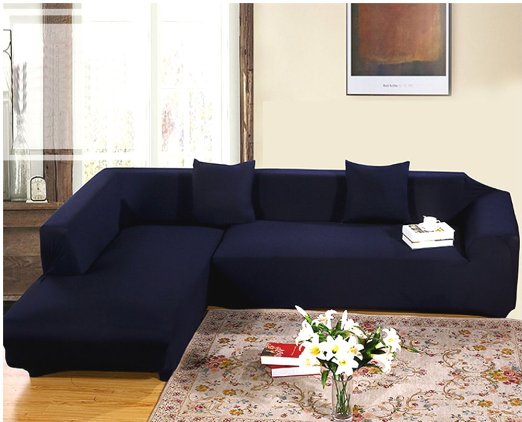 Getmorebeauty Navy Protector Sofa Loveseat Chair Couch Slipcovers (L Shape 2 3 seats)