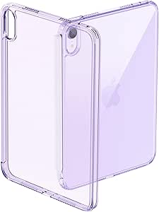 ProCase Clear Case for iPad Mini 7th(A17 Pro) 2024 / Mini 6th Generation 8.3" 2021, Slim Light Transparent Anti-Yellow Back Cover for iPad Mini 7 6 8.3 Inch -Clearpurple