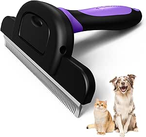 MIU COLOR Long Hair Pet Grooming Brush, Deshedding Tool for Medium and Large Dogs & Cats, Effectively Reduces Shedding by up to 95% for Pet Hair, Purple