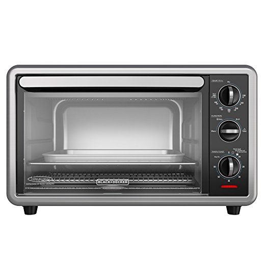 BLACK DECKER TO1216B 6-Slice Convection Countertop Toaster Oven, Includes Bake Pan, Broil Rack & Toasting Rack, Black Convection Toaster Oven