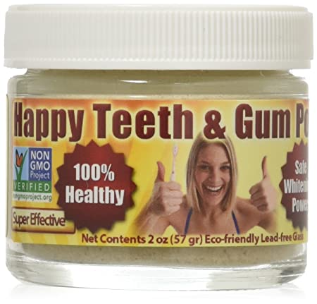 Gum Disease & Gum Recession Help - Organic Tooth Powder - Happy Teeth & Gum Powder - Gingivitis - Plaque - Bleeding - Sensitivity - Inflammation - Bad Breath - Peppermint - Whitening - Anti-Cavity