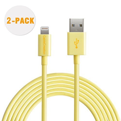 [Apple MFi Certified] CableCreation (2 PACK) Lightning to USB Cable, Lightning 8Pin to USB SYNC Cable for iPhone 6S/6,iPhone 5/5S/5C, iPad,iPod and etc,6ft/1.8Meter (Yellow)