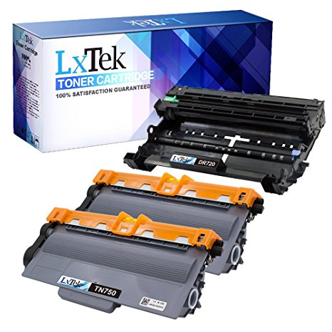 LxTek Compatible Toner Cartridge and Drum Unit Replacement Set For Brother TN750 DR720 (2 Toners|1 Drum) 3 Pack For Use With Brother LaserJet HL-5440D HL-5450DN HL-5470DW HL-5470DWT HL-6180DW