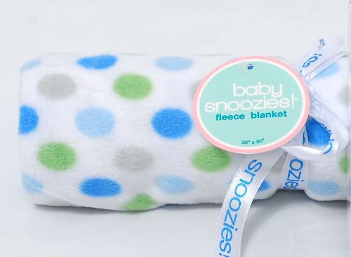 Baby Snoozies! Fleece Nursery Blanket (Blue - Multi Dots)