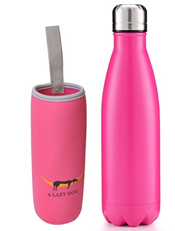 A Lazy Dog Vacuum Insulated Water Bottle 17 Oz Double Walled Stainless Steel Cola Shape Water Bottle Outdoor Sports