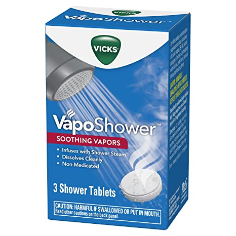 Vicks VapoShower, Shower Tablet, Shower Bomb, Aromatherapy Vapors, Eucaplytus & Menthol, Soothing Vicks Vapor Steam, 3ct