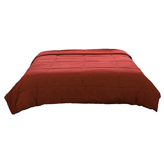 PICCOCASA Full/Queen Dark Orange Down Alternative Quilted Comforter - All-Season Duvet Insert Comforter - Reversal Design - Machine Washable - 88 by 88 inches