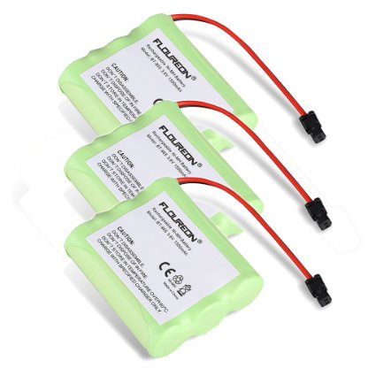 Floureon 3pcs 3.6V 1500mAh Cordless Home Phone Battery for Uniden BT-800 BP-800 BT905 BBTY0663001 BBTY-0444001 BBTY-0449001 Panasonic HHR-P505 Cobra CPB-400B BT-905