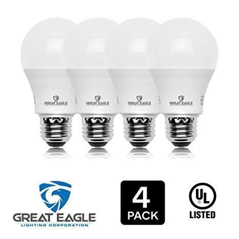 Great Eagle 100W Equivalent LED Light Bulb 1590 Lumens A19 2700K Warm White Non-Dimmable 14-Watt UL Listed (4-pack)