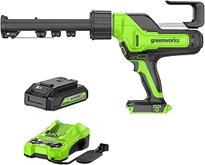 Greenworks 24V Cordless 10 oz. Caulk & Adhesive Gun 6-Speed Anti-Dripping with 2Ah USB Battery and 2A Charger