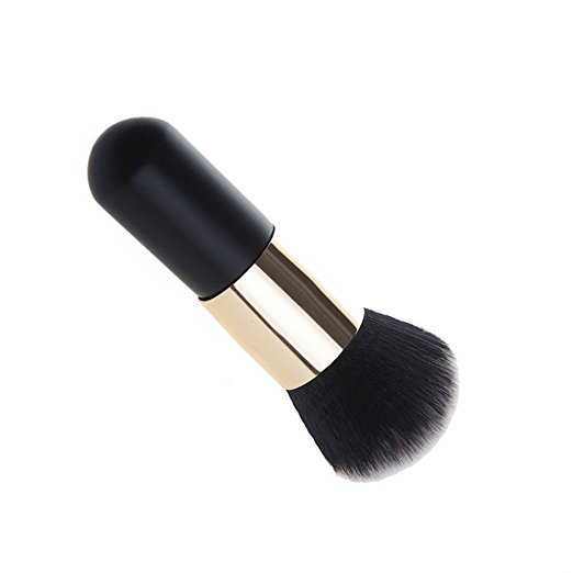 Sinide Makeup Brush Cosmetic Brush Face Powder Brush Blush Beauty Cosmetics Foundation Tool Handle Large Round Head (Black Gold)