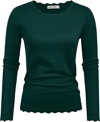 GRACE KARIN Women's High Stretchy Long Sleeve Pullover Sweater Blouse Top