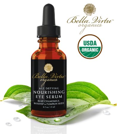 Natural Skin Care Eye Serum Organically Repairs Dark Circles, Puffy Eyes, Sagging Skin, Under Eye Bags and Wrinkles with Age-Defying Formula (15mL)