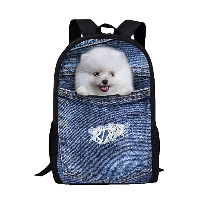 SMYTShop 3D Cat Dog Printed Backpack Student School College Shoulder Bags Schoolbag Bookbag Daypack