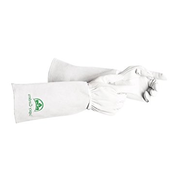 Premium Goatskin Leather Garden Glove by Legacy Gardens | Thorn & Cut Proof Gardening Gauntlets Suitable For Thorny Rose Pruning & Yard Work | Breathable Hand Protection & Extra Long Cowhide Cuff(XL)