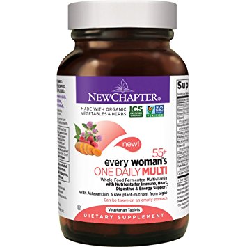 New Chapter Multivitamin for Women 50 plus - Every Woman's One Daily 55  with Fermented Probiotics   Whole Foods   Astaxanthin   Vitamin D3   B Vitamins   Organic Non-GMO Ingredients - 72 ct