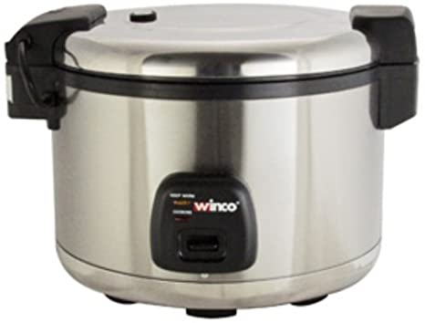 Commercial Electric Rice Cooker & Warmer with Hinged Cover - 30 Cups