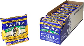 Suet Plus Suet Cakes 12 Pack of 11 oz Bird Suet Cakes (Wild Bird Blend)